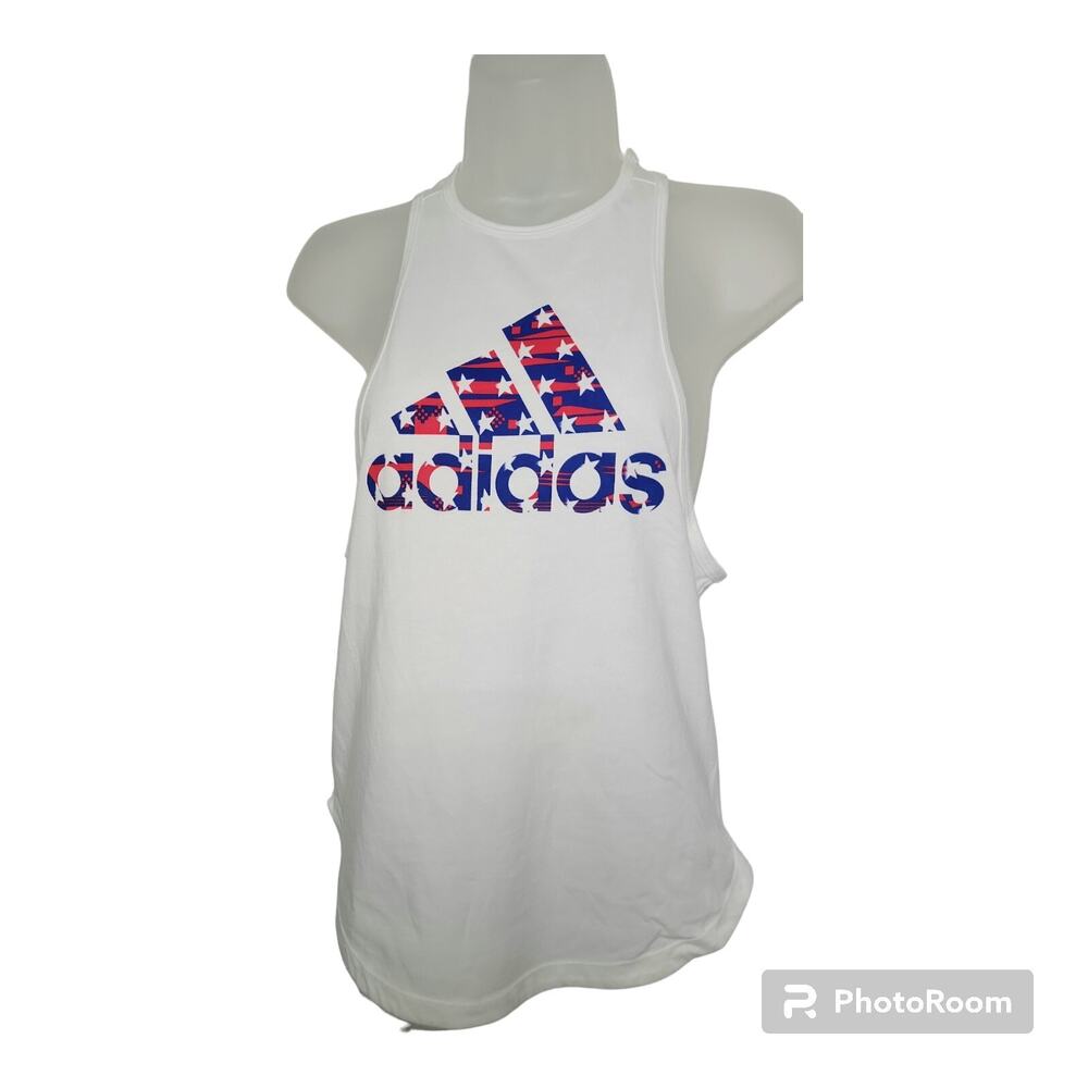 Adidas XS Womens Tank Stars Stripes RWB Logo NWT Racerback Workout Athleisure